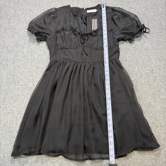 Women's All In Favor Black Sheer Short Sleeve Dress Size L NEW - Picture 5 of 11